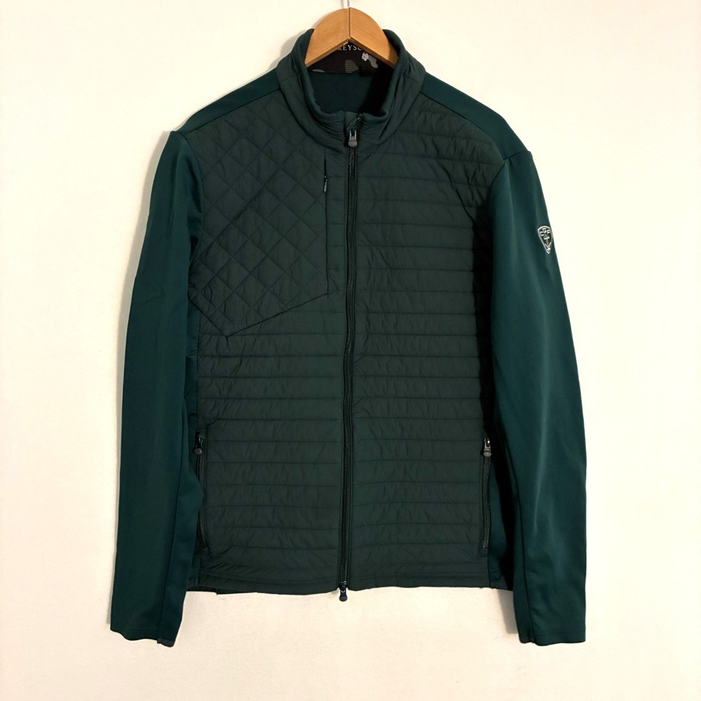 Greyson Yukon Hybrid Jacket Mens XL Green Quilted Full Zip Golf Performance Prep